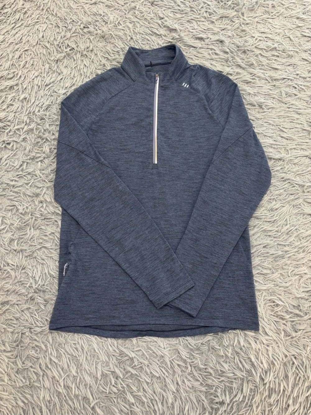 Lululemon Men’s Soft Jersey Half Zip Pullover Small Navy Long Sleeve Lightweight